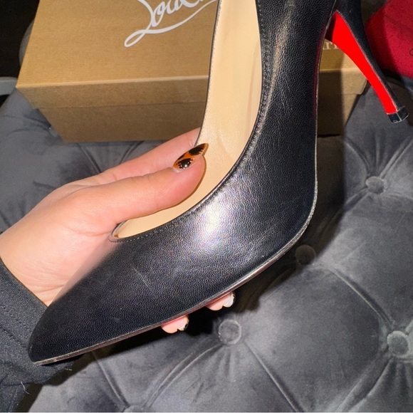 New Size 37 Christian Louboutin O Pigalle Plume 85 Nappa Black Heels - Picture 7 of 16